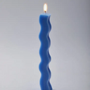 Blue Wave Taper Candle