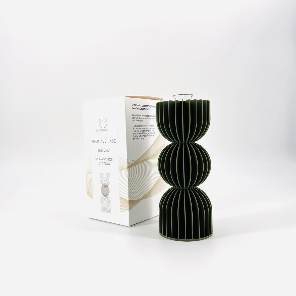 Japandi Bud Vase – 3D Printed Bauhaus-Inspired | Minkowski Home