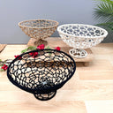 Jute Net Round Pedestal Baskets (Set of 3)